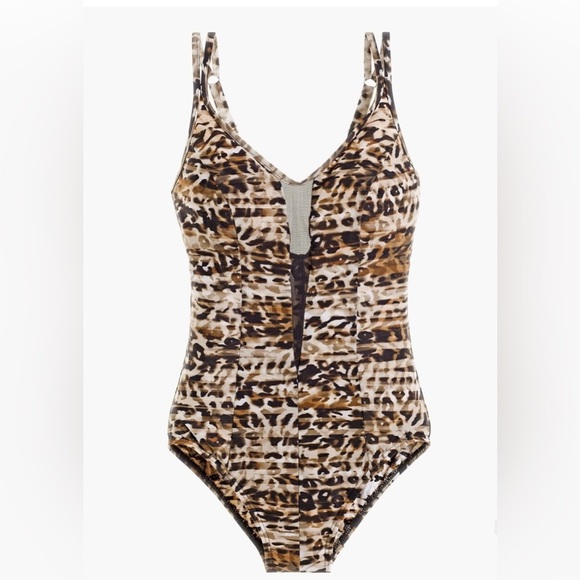 Miraclesuit Women's Swimsuit Size 10 Wildside Mesh Plunge Underwire One Piece H5 - Picture 3 of 8